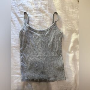Aritzia TNA dark grey ribbed tank top